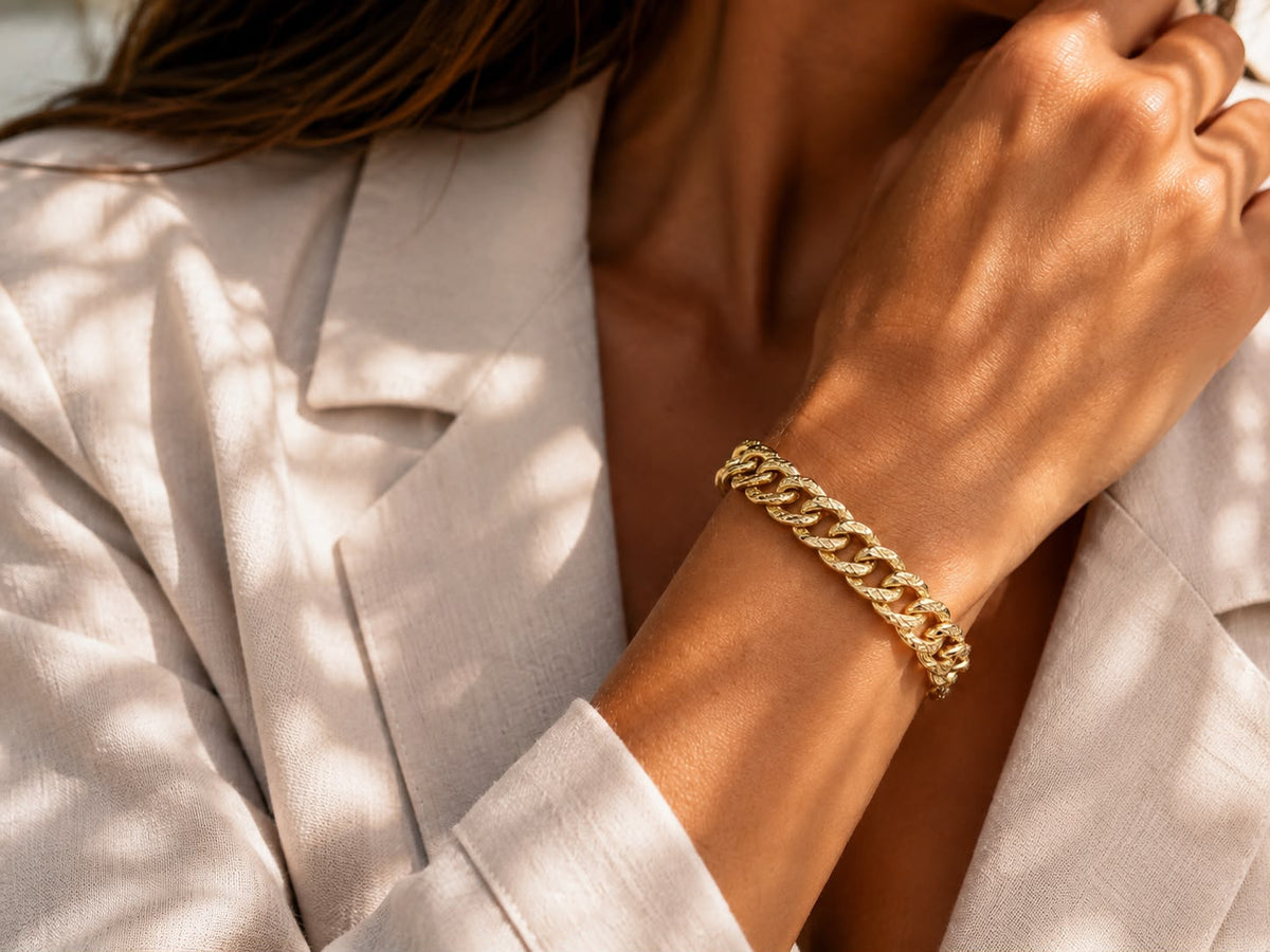 pulsera cubana con textura y extension