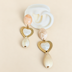 Aretes maxi corazón de perla