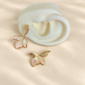 Aretes pétalos de flor dorado
