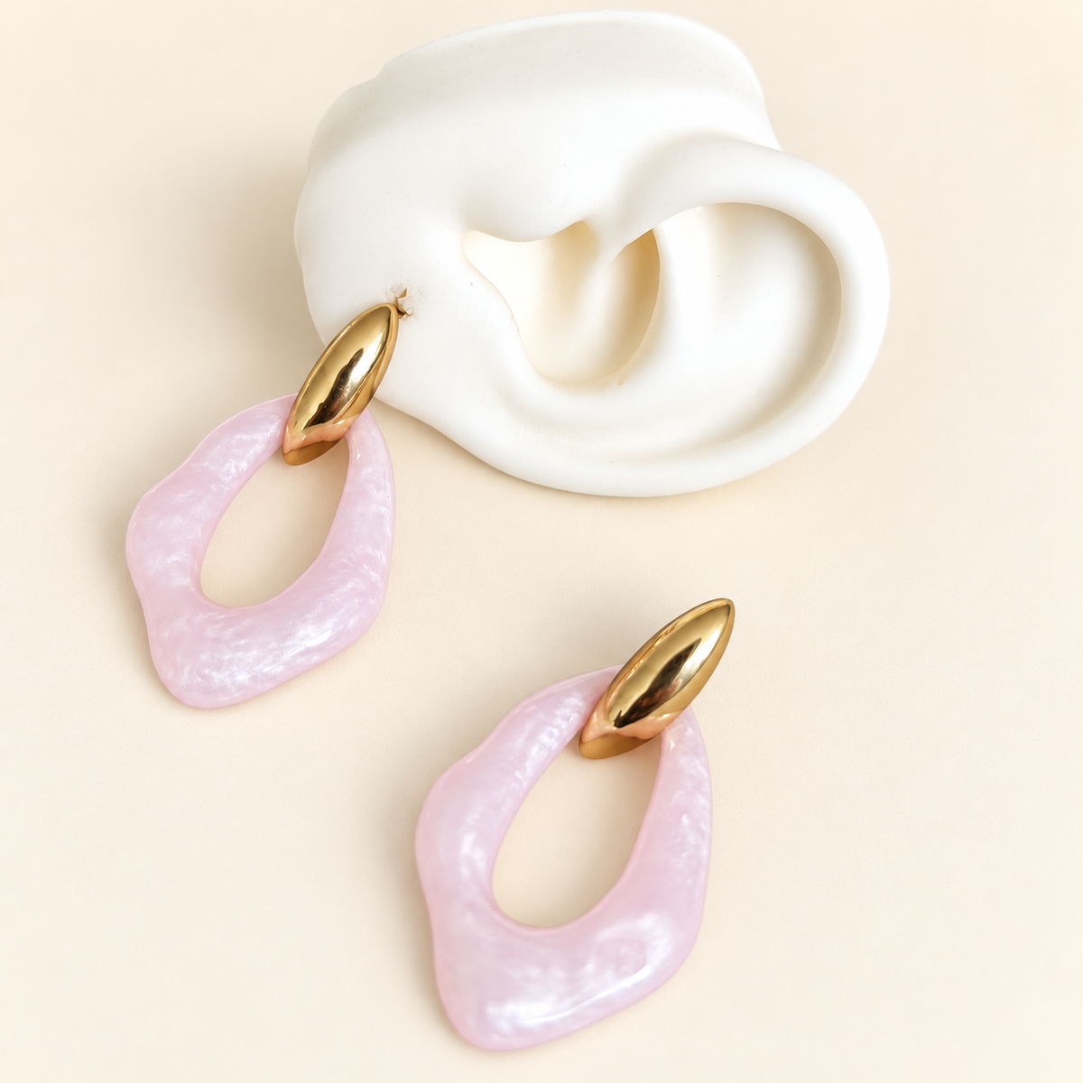 Aretes loop rosa