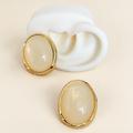 Aretes Óvalo Marfil