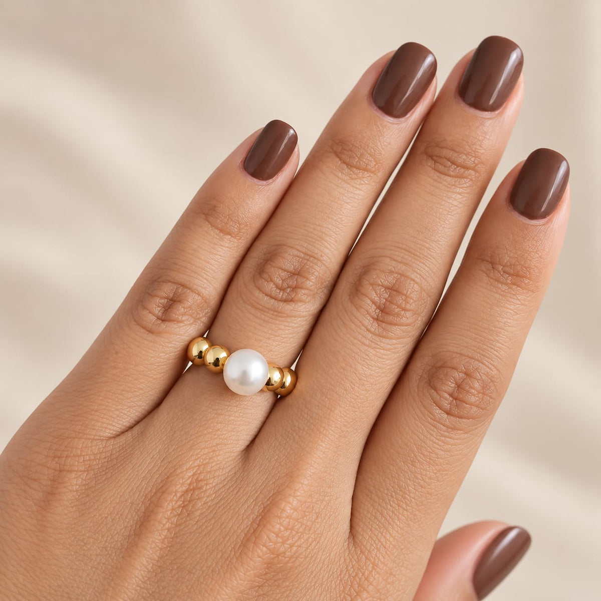 Anillo ajustable de perla