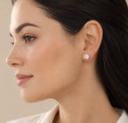 Aretes topos brillo redondo