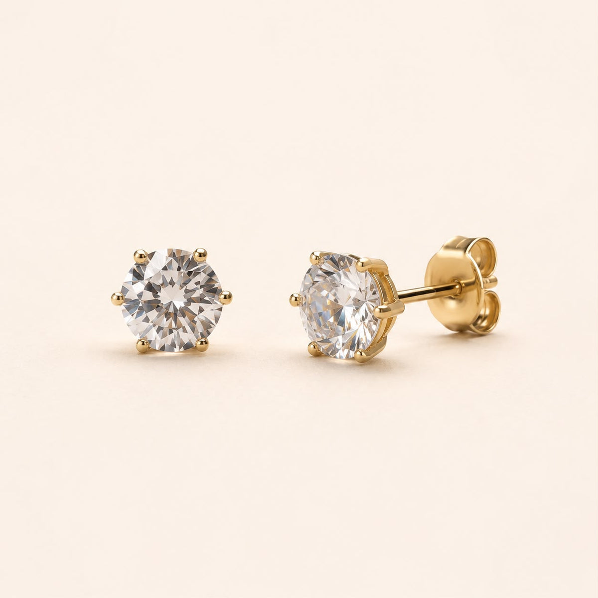 Aretes topos brillo redondo