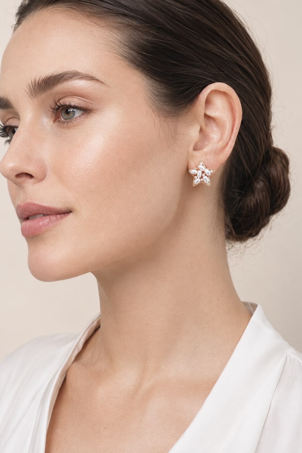 Aretes estrella perlas