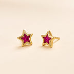 Aretes estrella fuscia