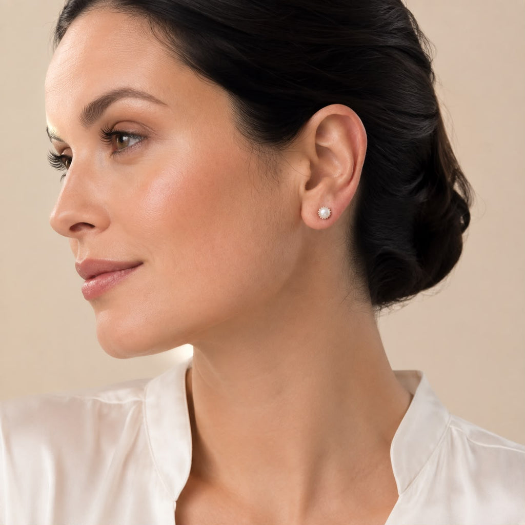 Aretes topos perla mini