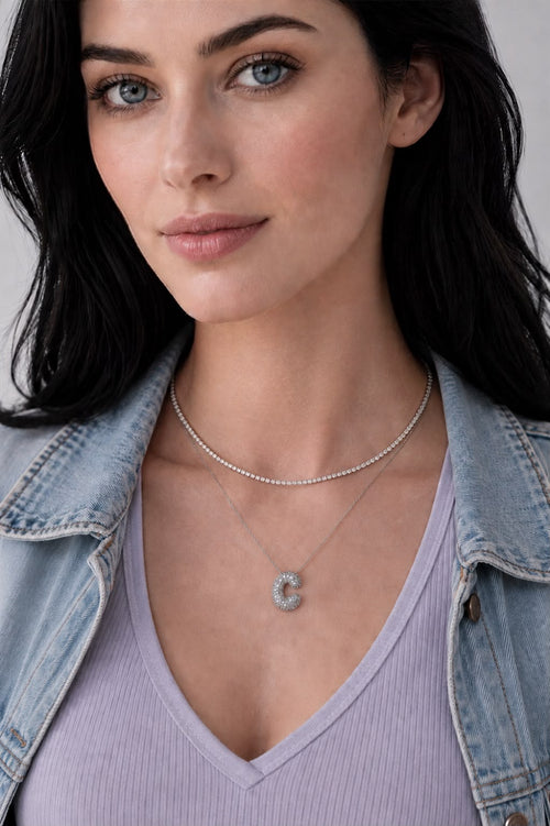 A Collares de Iniciales PLATA