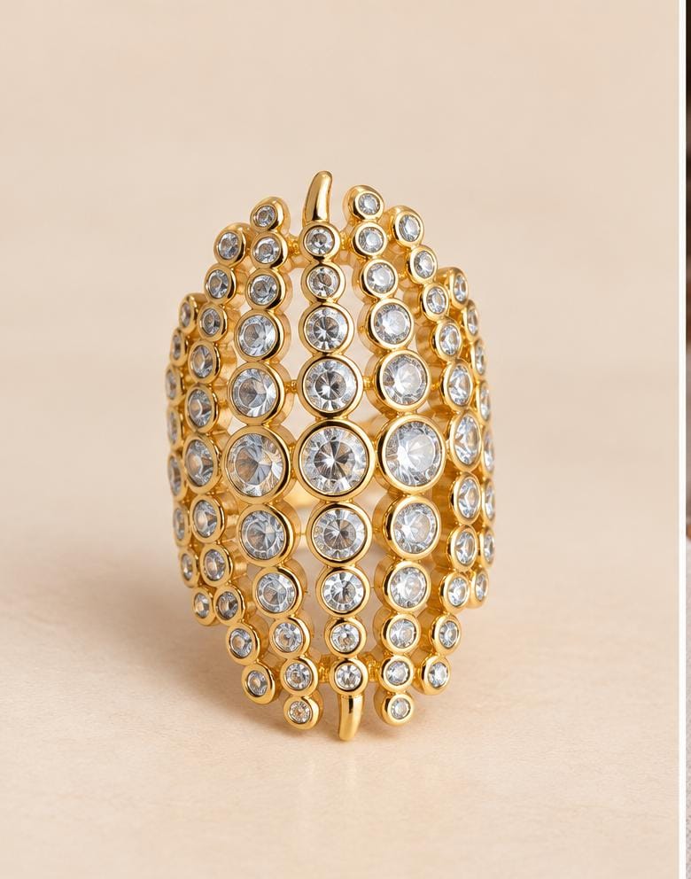 Anillo maxi ajustable de cristal