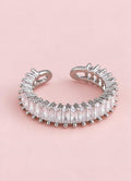 Anillo ajustable de cristales plateado