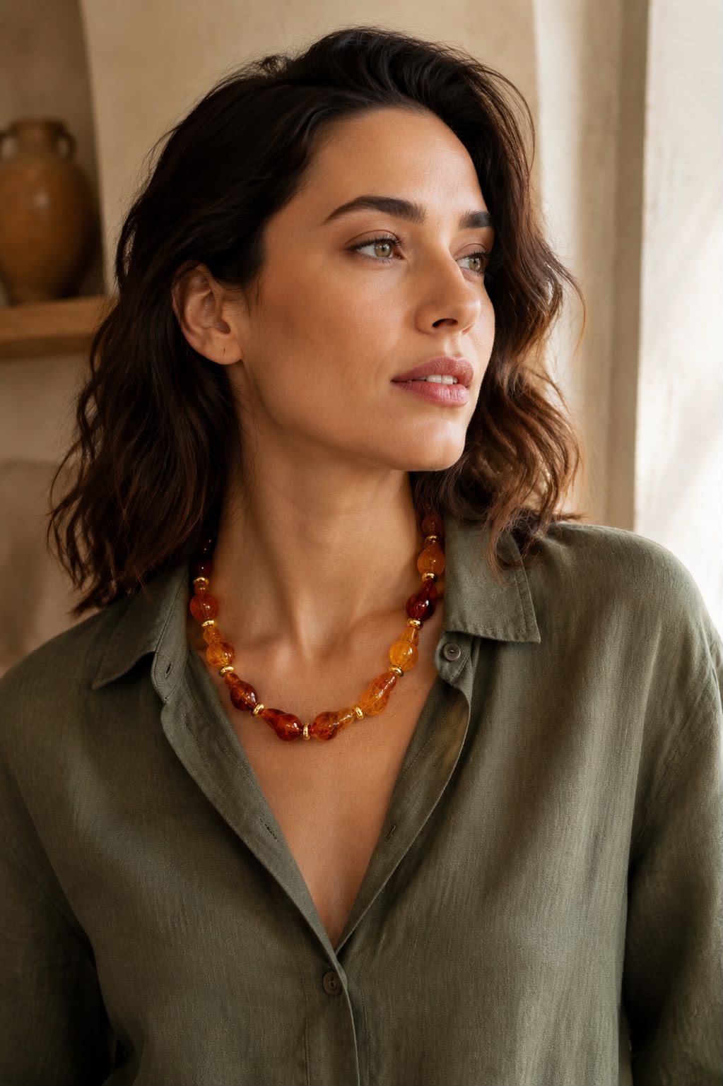 Collar de piedras esmaltadas