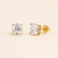 Aretes topos brillo cuadrado