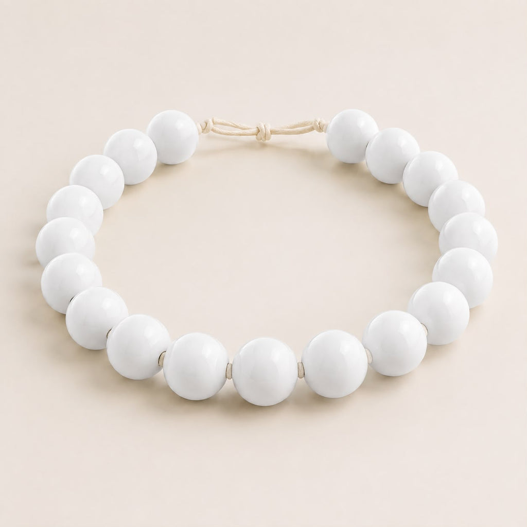 Collar de Bolas 20mm blanco