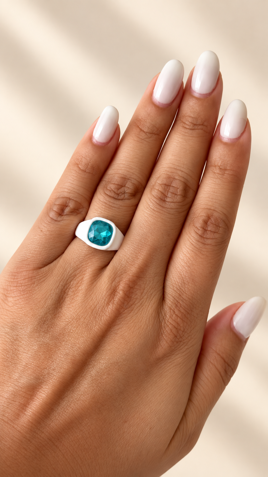 Anillo ajustable cristal azul
