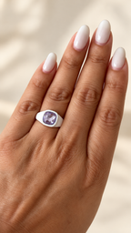 Anillo ajustable cristal lila