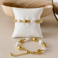 Pulsera óvalos y perlas