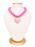 Collar de bolas y dije de corazón