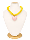 Collar de bolas y dije de corazón