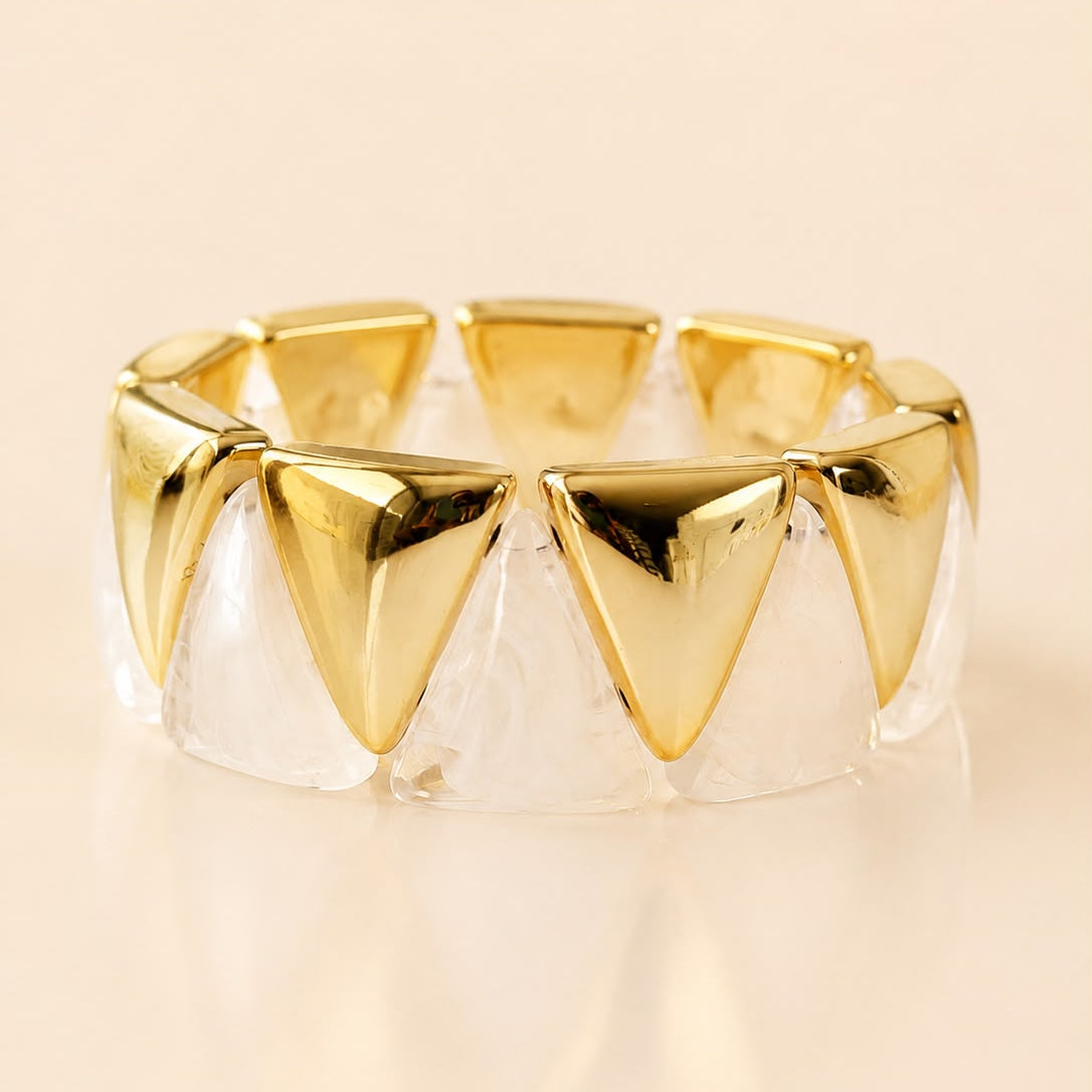 Pulsera Triángulos de resina blanca
