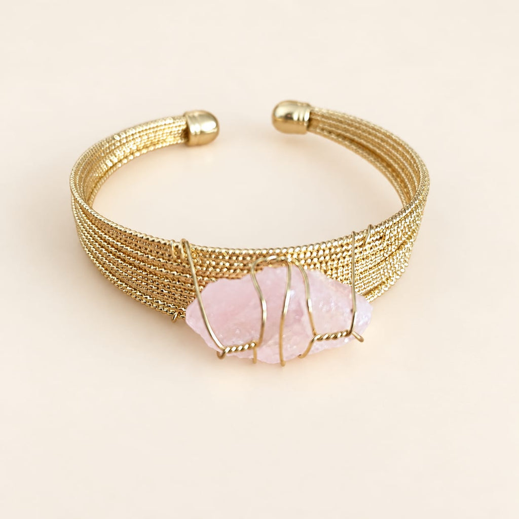 Brazalete cuarzo rosa