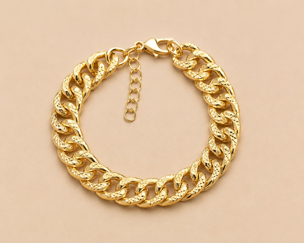 pulsera cubana con textura y extension