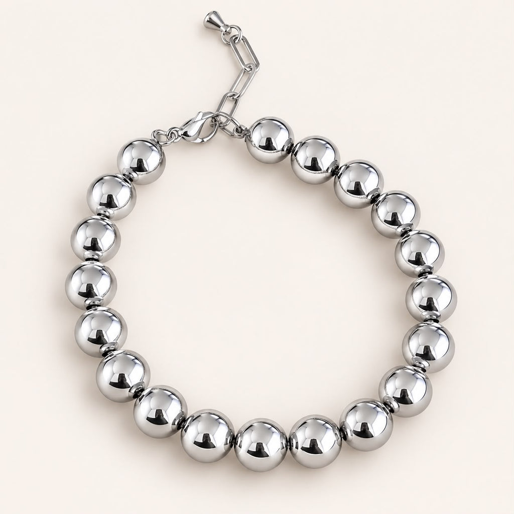 Pulsera con balines plata