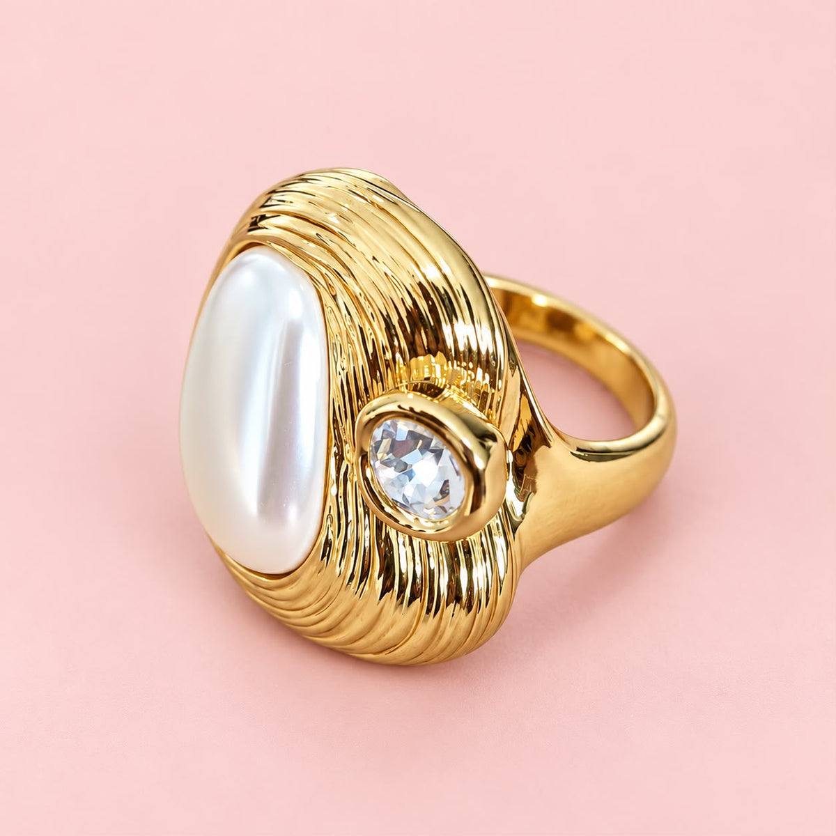 Anillo maxi ajustable de perla