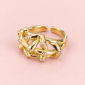 Anillo maxi ajustable entrelazado