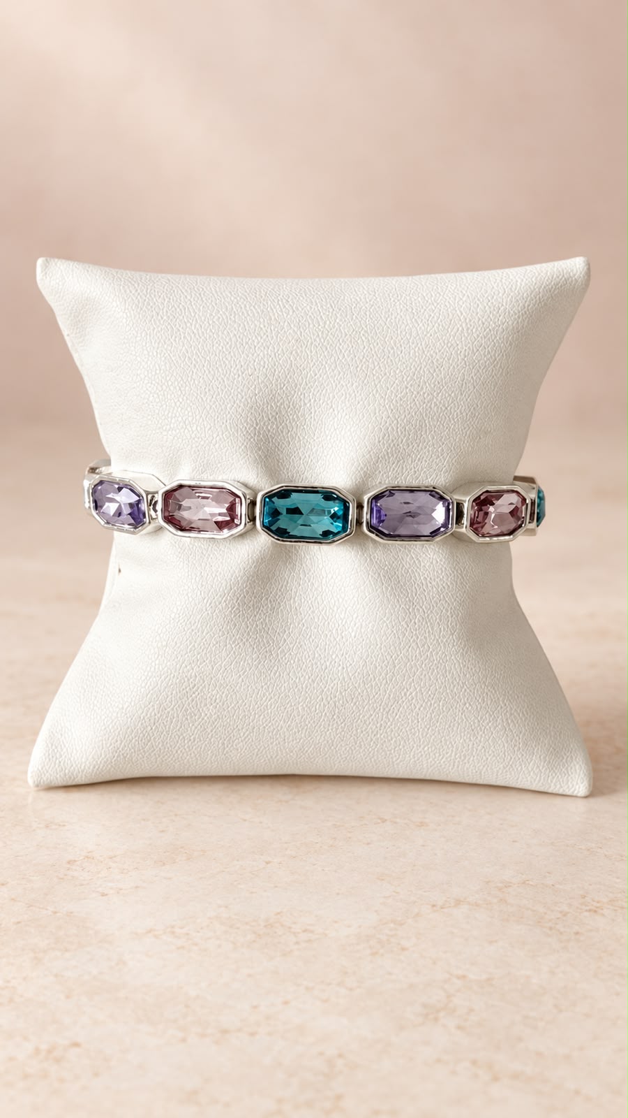 Pulsera elástica con cristales de colores