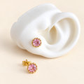 Aretes de piedra rosada