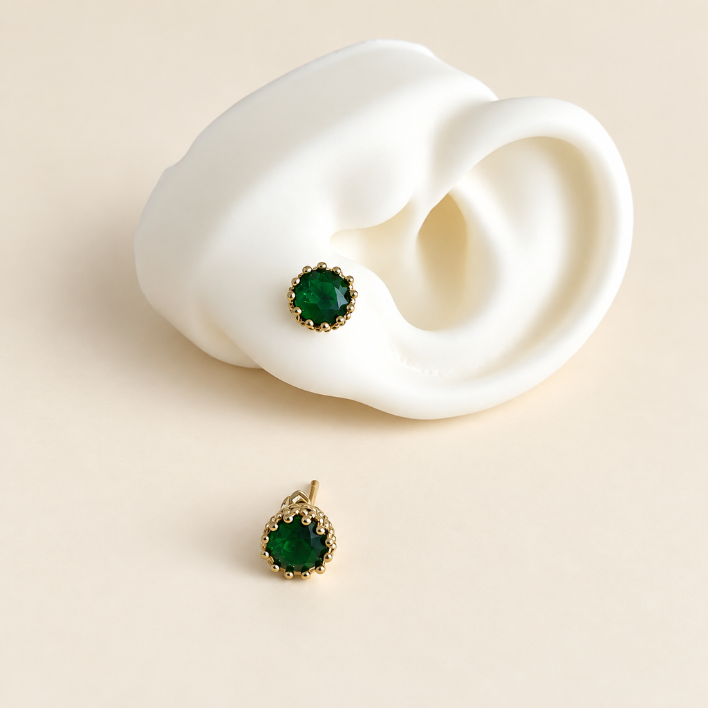 Aretes de piedra verde