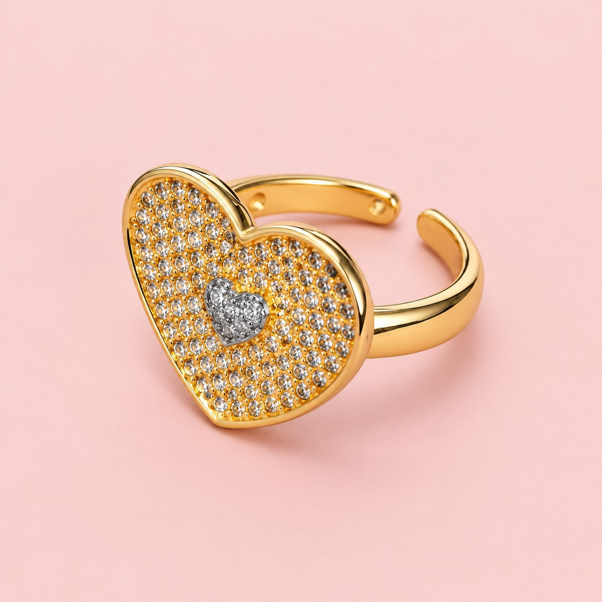 Anillo ajustable de corazón