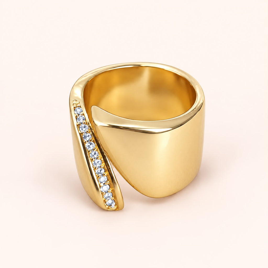 Anillo maxi ajustable dorado eclipse