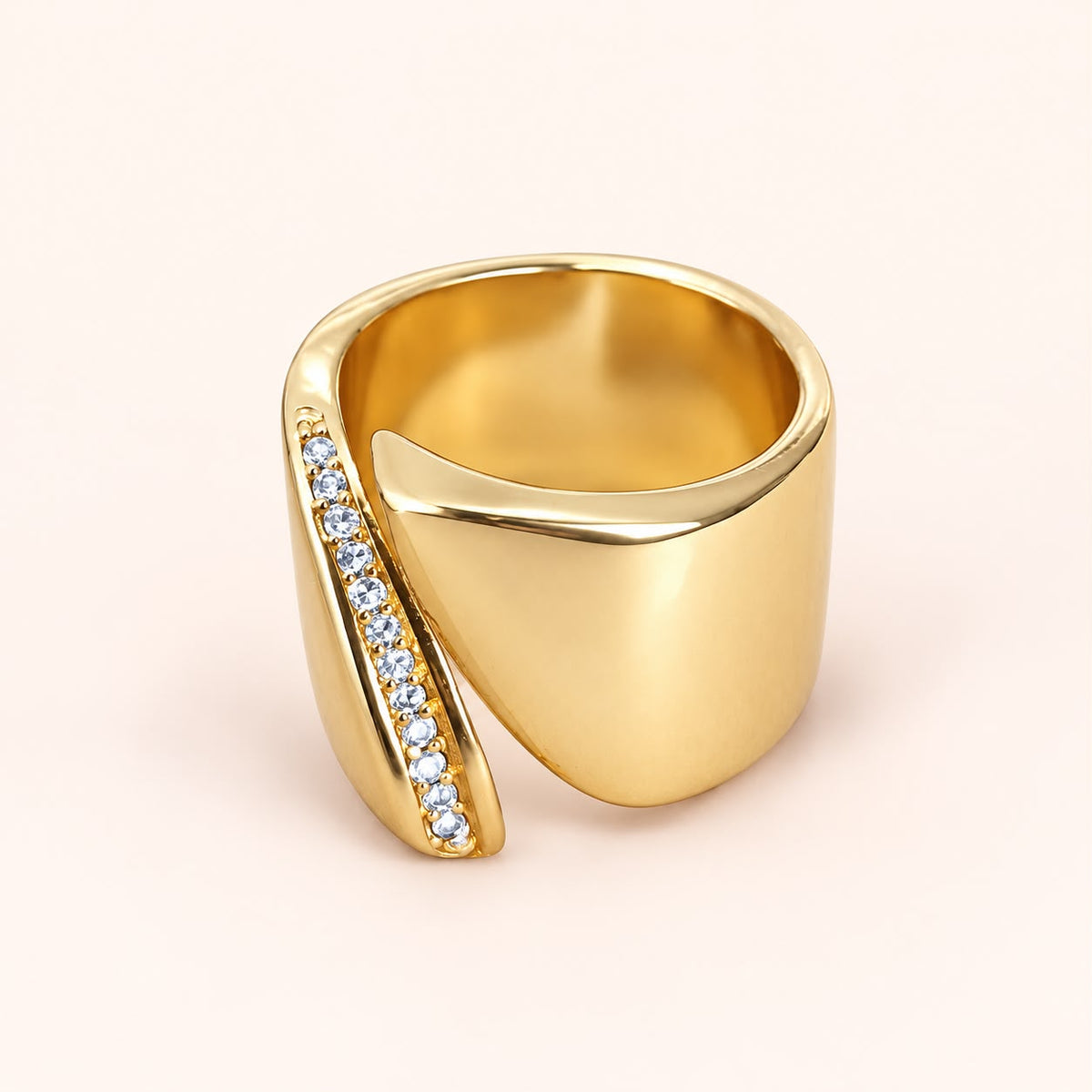 Anillo maxi ajustable dorado eclipse