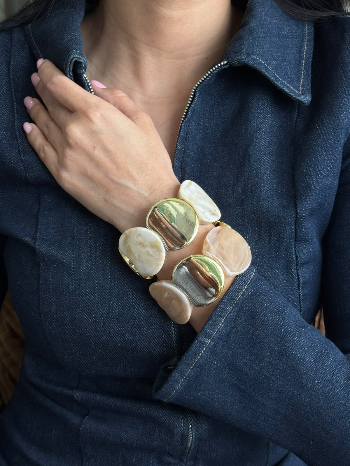 Pulsera de resina estilo nácar