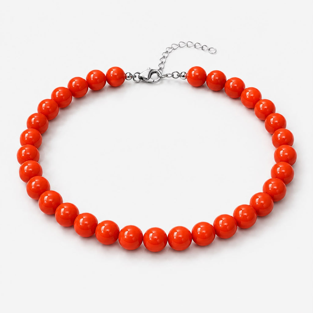 Collar de Bolas naranja 16mm