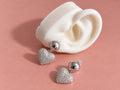 Aretes topos plateadas