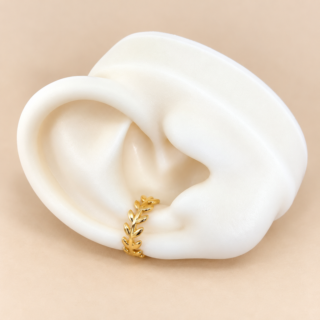 Earcuff Dorado de hojas