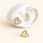 Aretes corazón con brillo