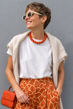 Collar de Bolas naranja 16mm