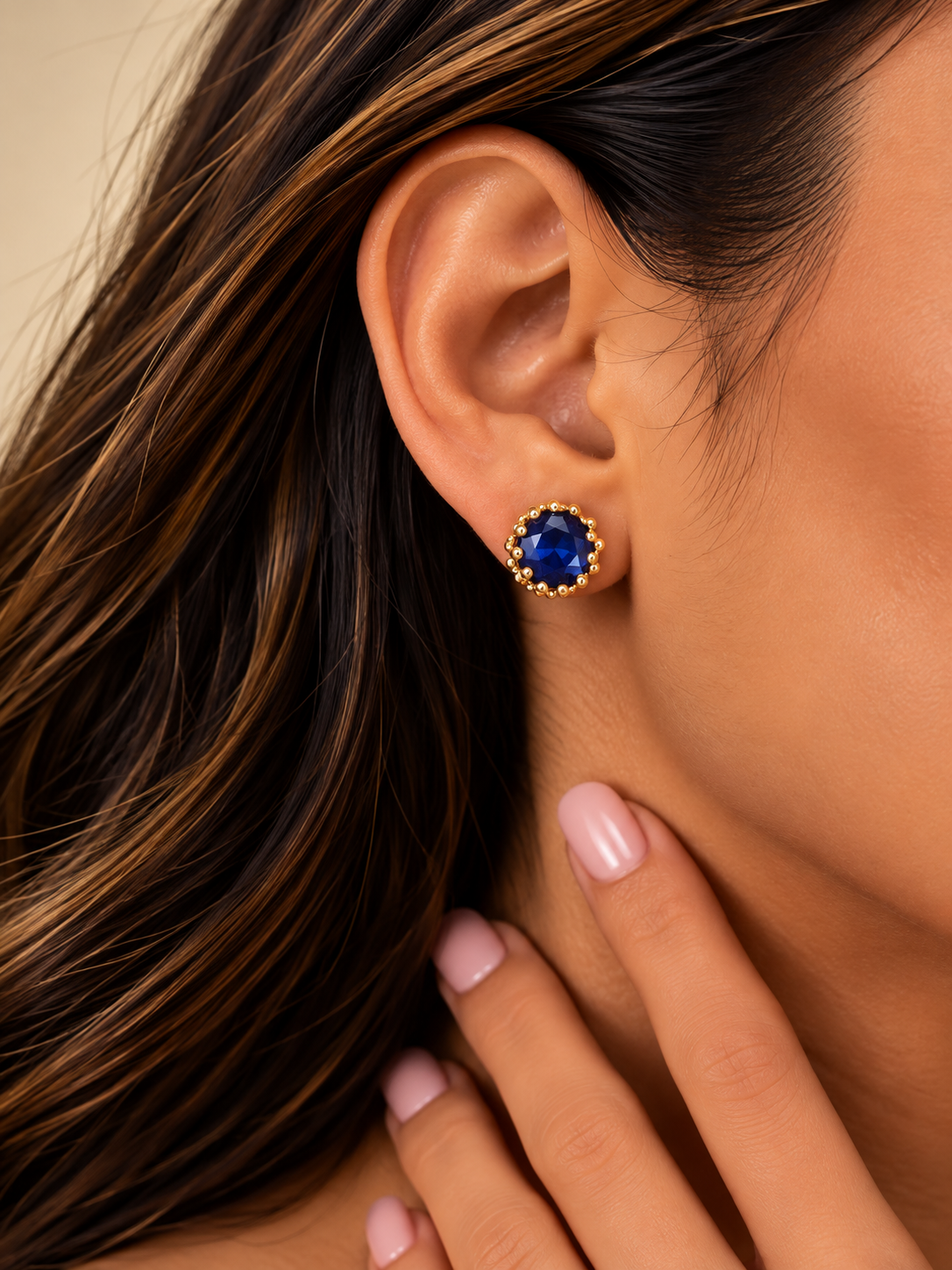 Aretes de piedra azules