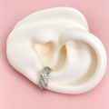 Earcuff plateado con brillos