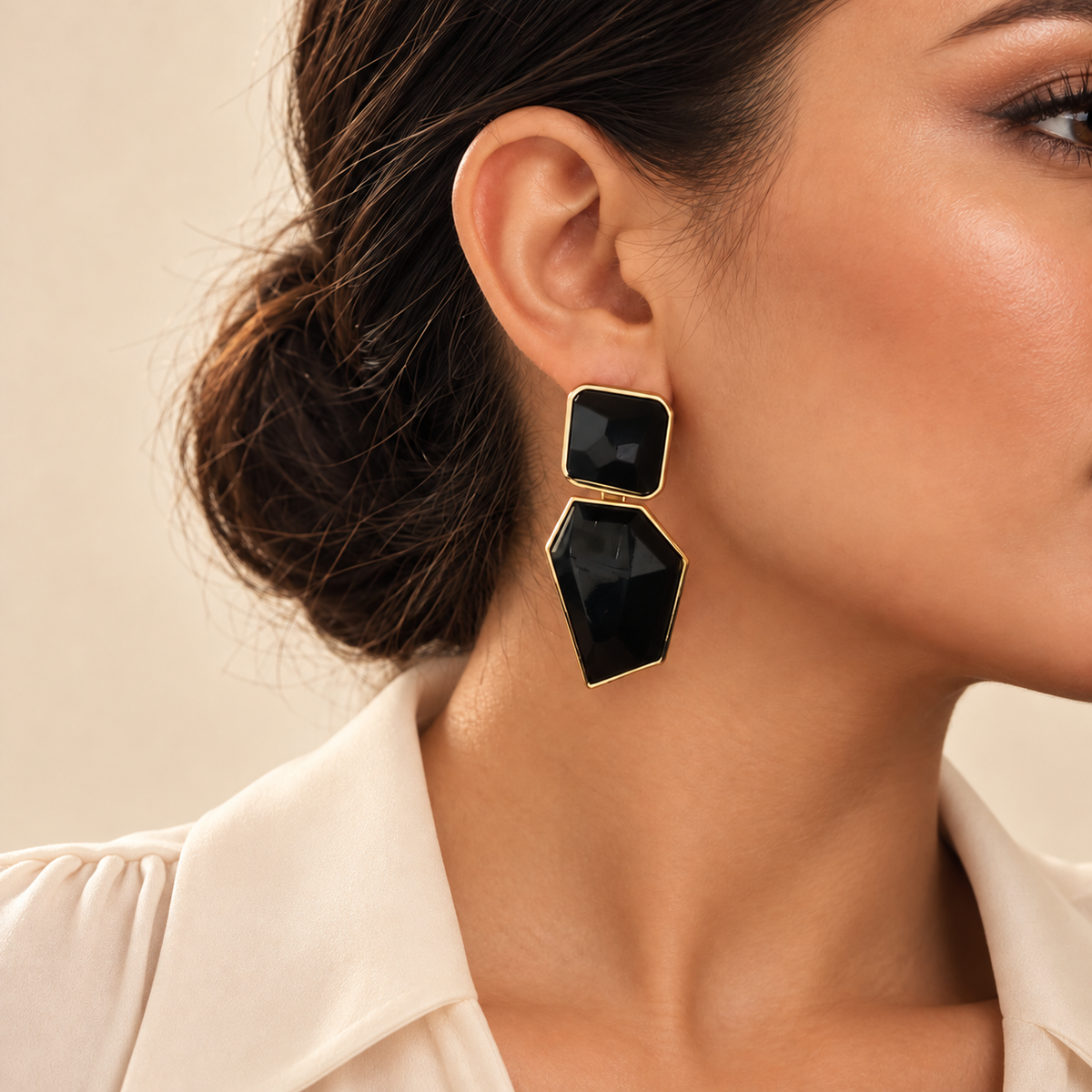 Aretes maxi negro