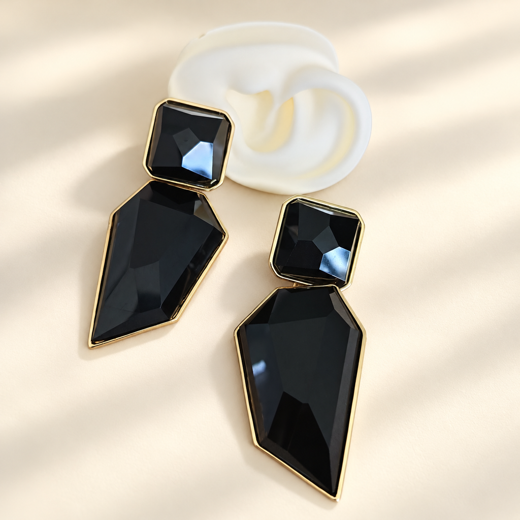 Aretes maxi negro